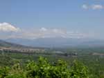 Vista de la Sierra Norte de Madrid desde la Silla de Felipe II